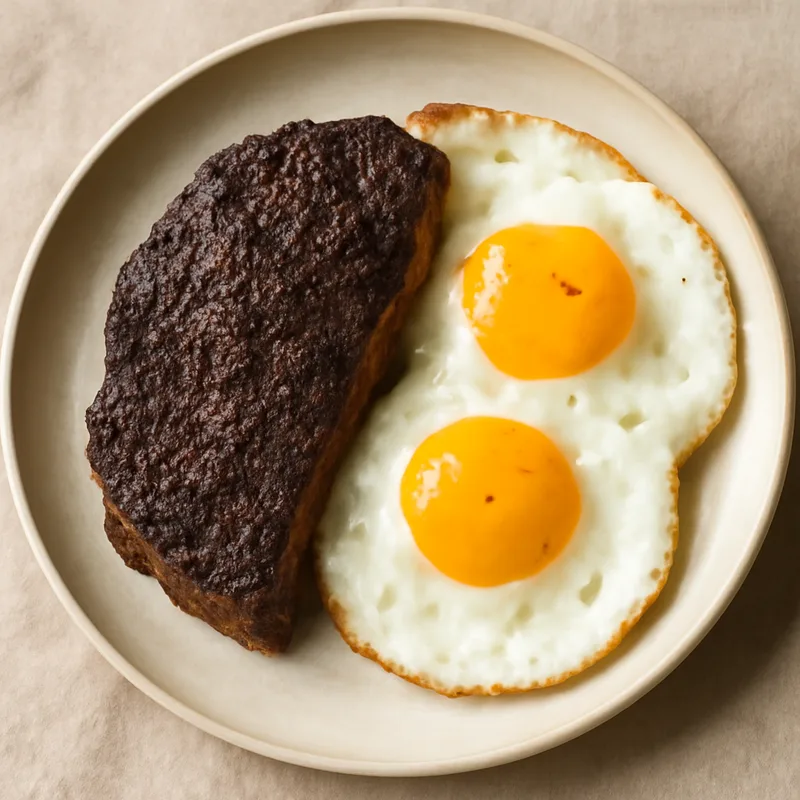 Coffee-Rubbed Breakfast Steak with Fried Eggs