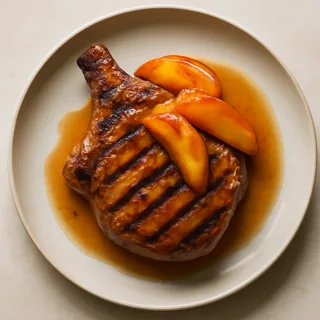Grilled Bone-In Pork Chops with Peach Glaze