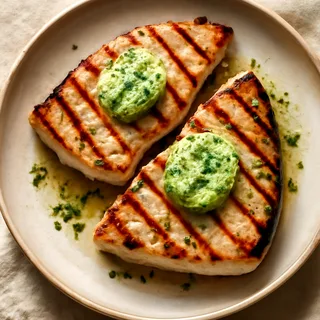 Grilled Swordfish Steaks with Herb Butter