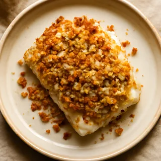 New England Baked Cod with Cracker Crumb Topping