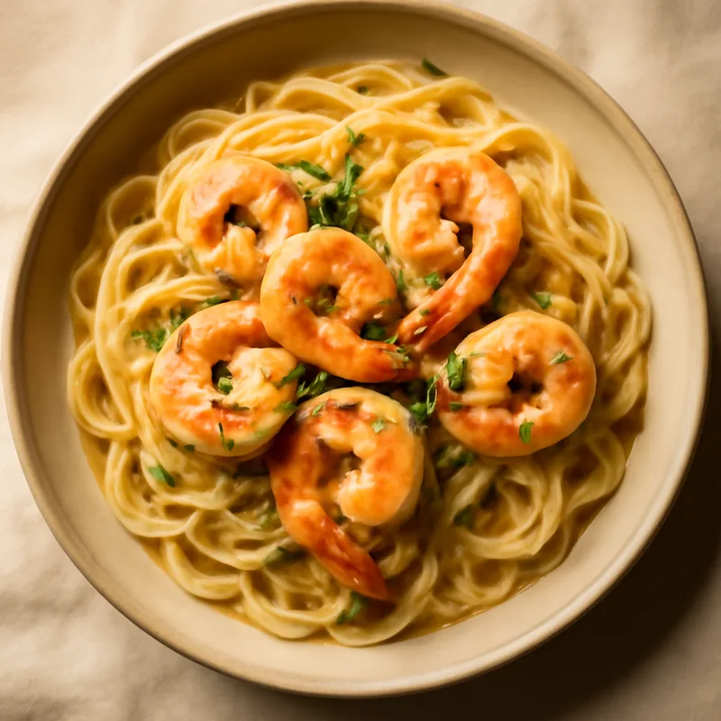 Shrimp Scampi over Linguine