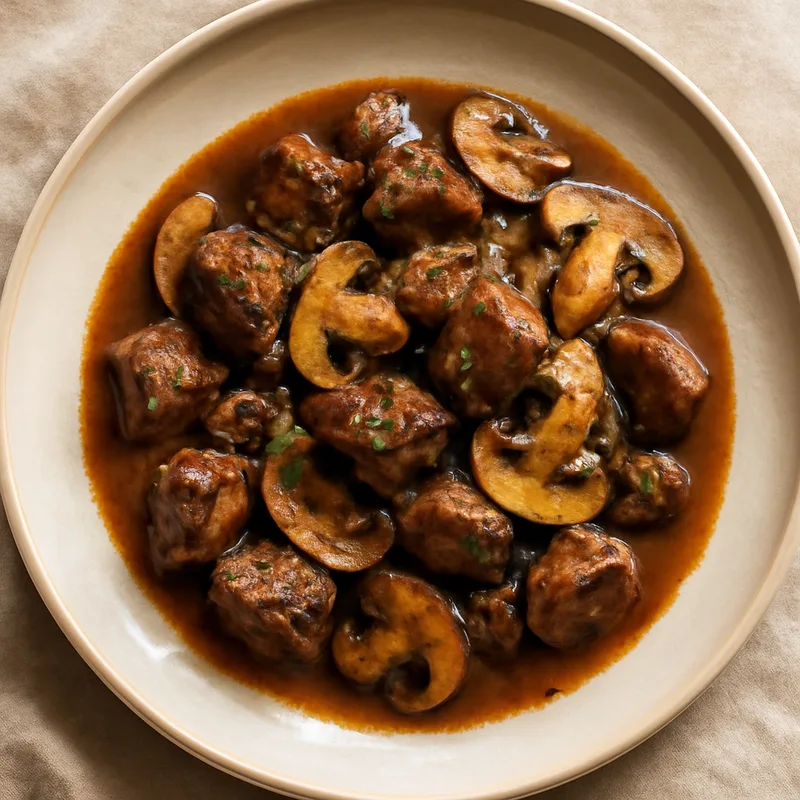 Sirloin Steak Tips with Mushroom Gravy