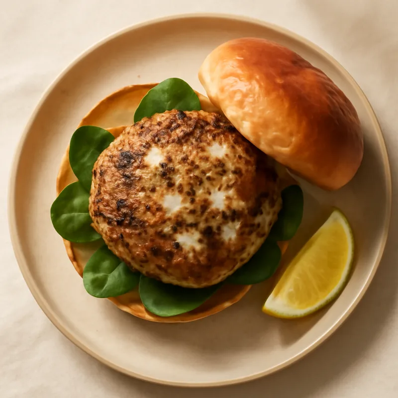 Turkey Burger with Feta, Spinach and Lemon Aioli