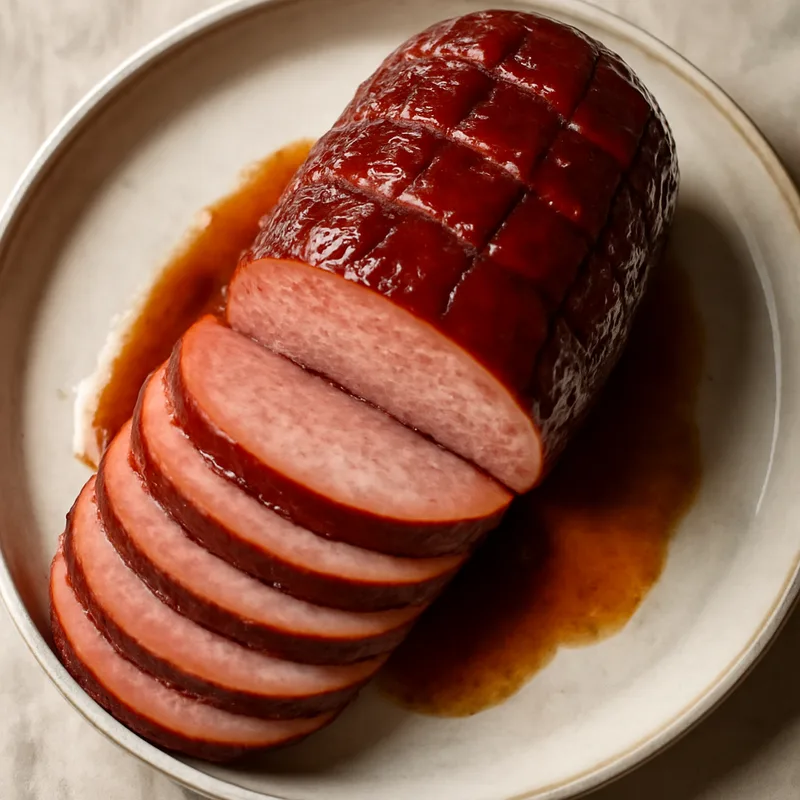 Smoked Bologna Chub with Sweet Glaze