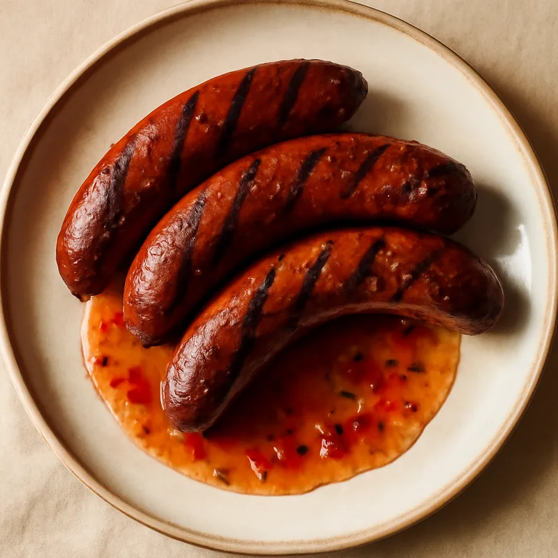 Smoked Boudin Links with Pepper Jelly