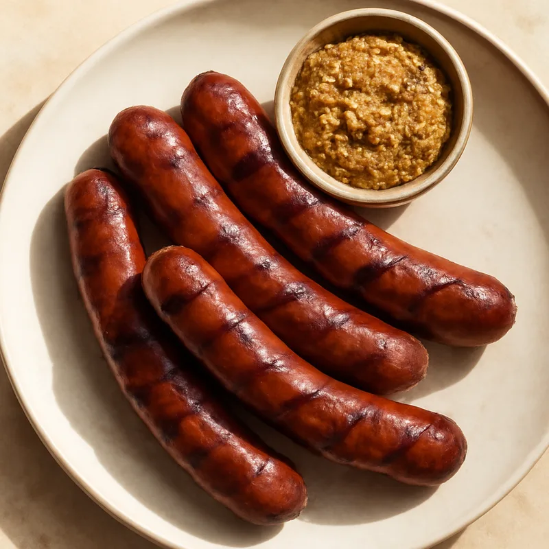 Texas Hot Links with Beer Mustard