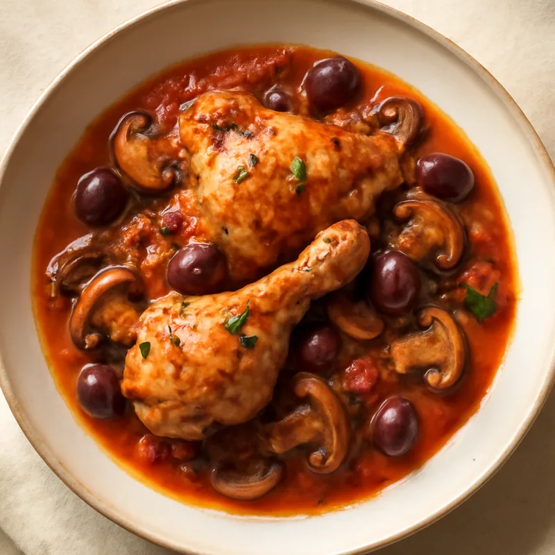 Chicken Cacciatore with Mushrooms and Olives