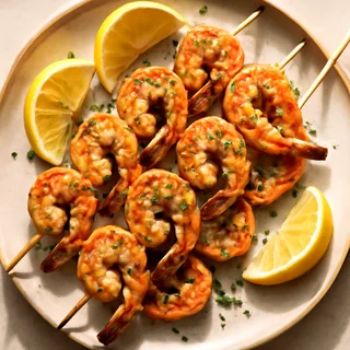 Grilled Shrimp Skewers with Lemon and Herbs