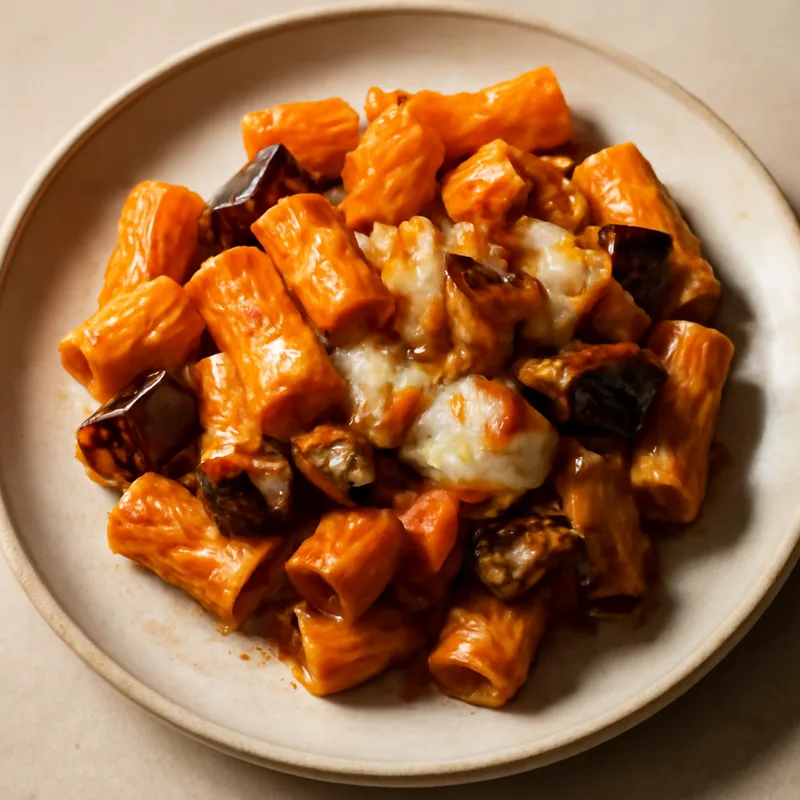 Rigatoni al Forno with Eggplant and Mozzarella