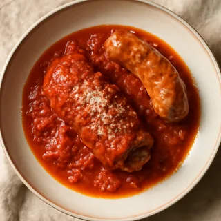 Sunday Gravy with Braciole and Sausage