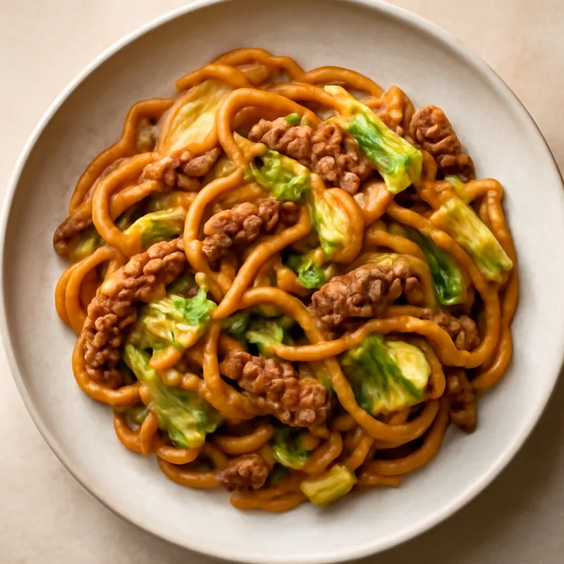 Yaki Udon with Pork and Cabbage