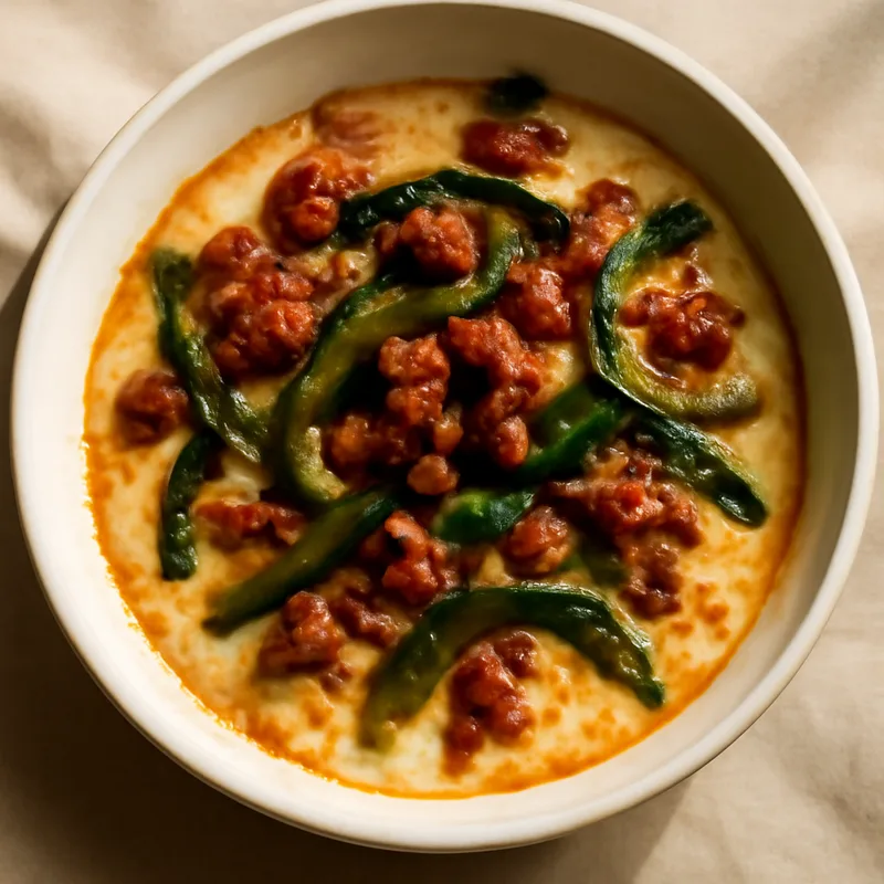 Queso Fundido with Chorizo and Poblano