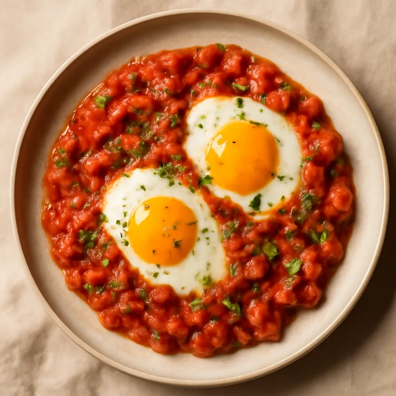 Turkish Menemen with Soft Eggs