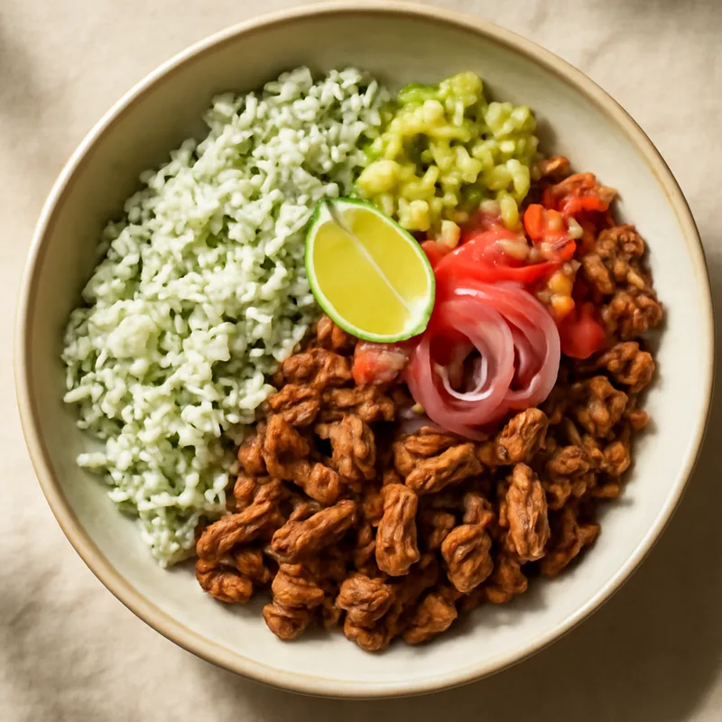 Carnitas Burrito Bowl with Cilantro Rice