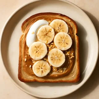 Almond Butter And Banana Breakfast Toast With Yogurt