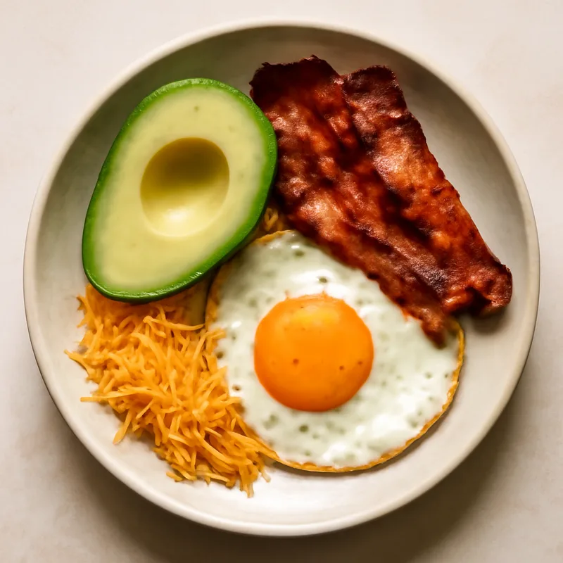 Avocado, Bacon And Egg Breakfast Bowls With Sharp Cheddar