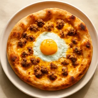 Breakfast Pizza With Sausage, Egg And Cheddar
