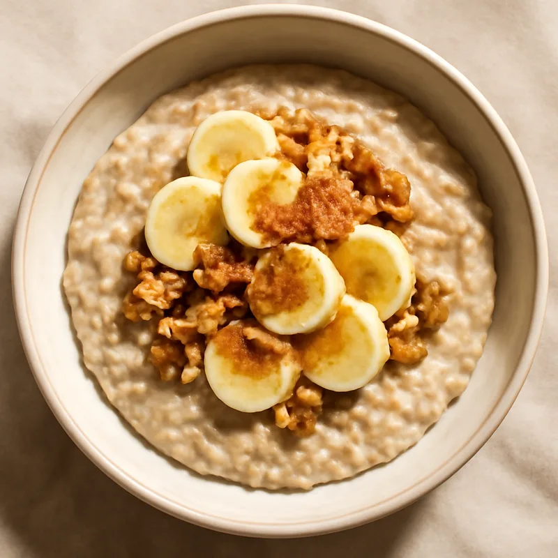 Creamy Steel-Cut Oats With Bananas, Walnuts And Brown Sugar
