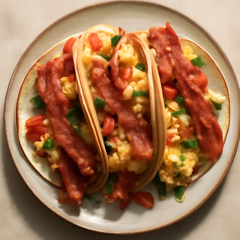 Crispy Bacon And Egg Breakfast Tacos