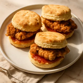 Crispy Chicken Biscuit Sandwiches With Pepper Jelly