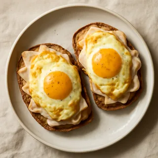 Deli Turkey And Egg Breakfast Melts On Rye