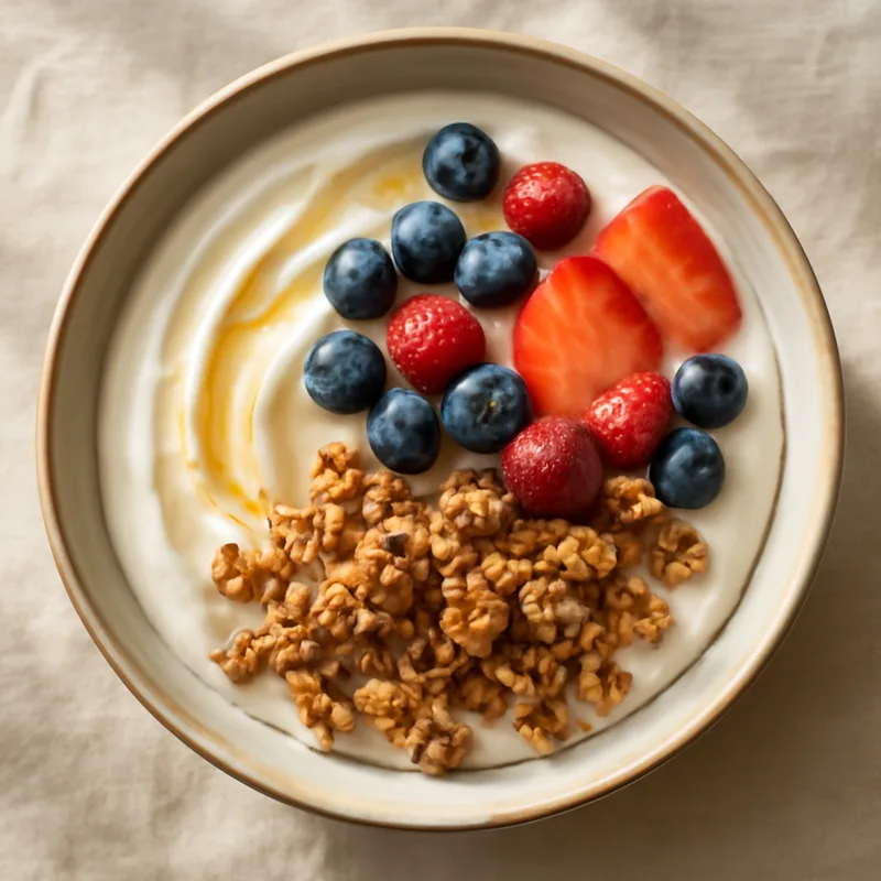 Honey Vanilla Yogurt Bowls With Granola And Berries