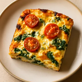 Three-Cheese Egg Bake With Spinach And Tomatoes