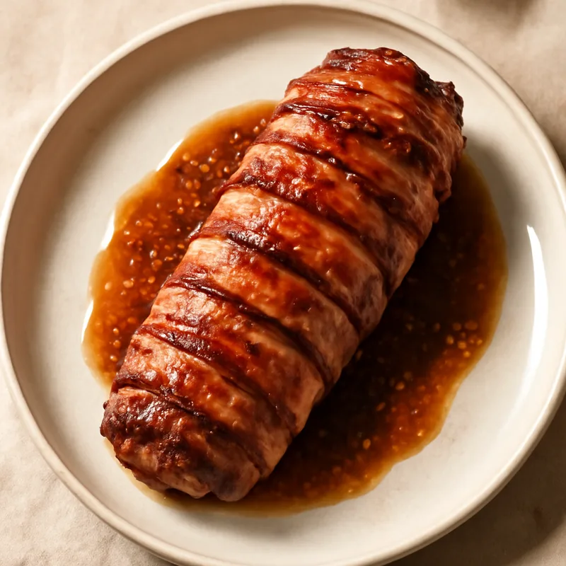 Bacon-Wrapped Pork Tenderloin With Maple Mustard Glaze