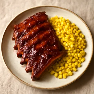 Barbecue Baby Back Ribs With Buttered Corn