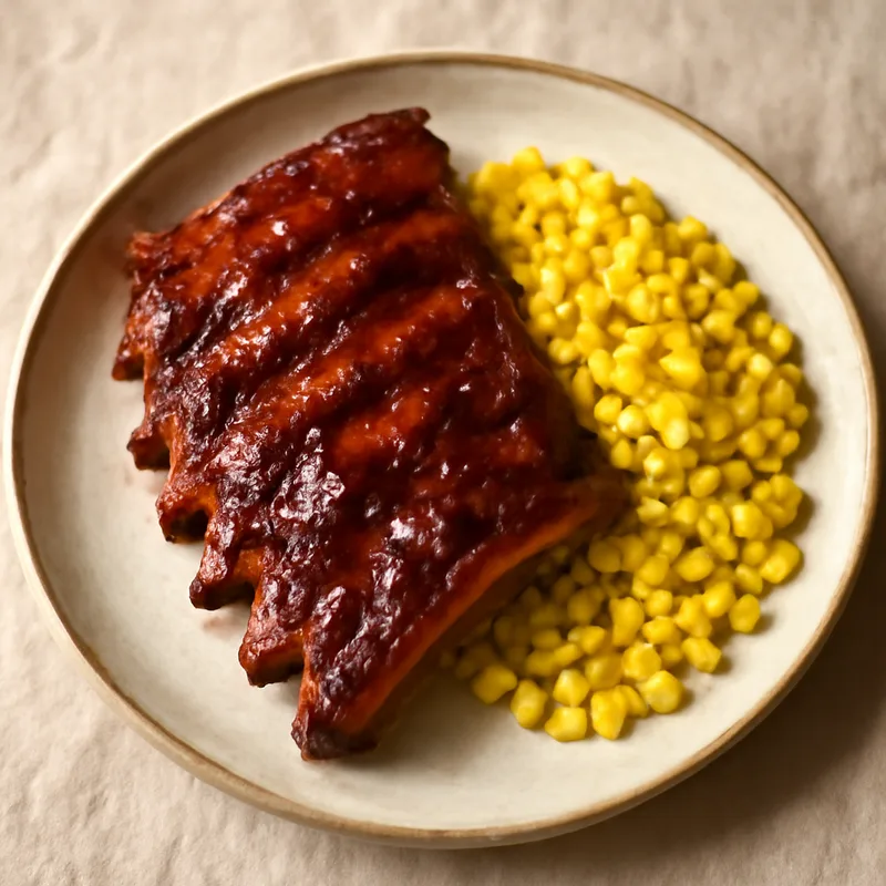 Barbecue Baby Back Ribs With Buttered Corn