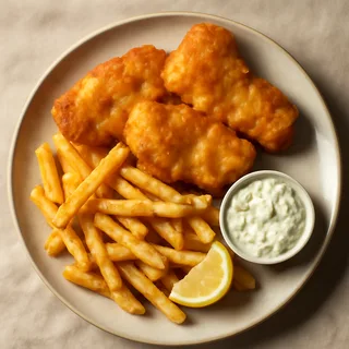 Beer-Battered Cod And Chips With Tartar Sauce