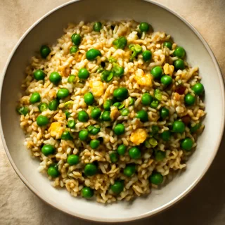 Buttery Egg And Scallion Fried Rice With Peas