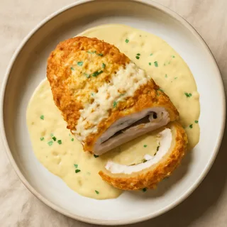 Chicken Cordon Bleu With Dijon Cream Sauce