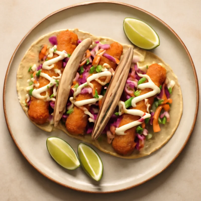 Crispy Fish Tacos With Cabbage Slaw And Lime Sauce