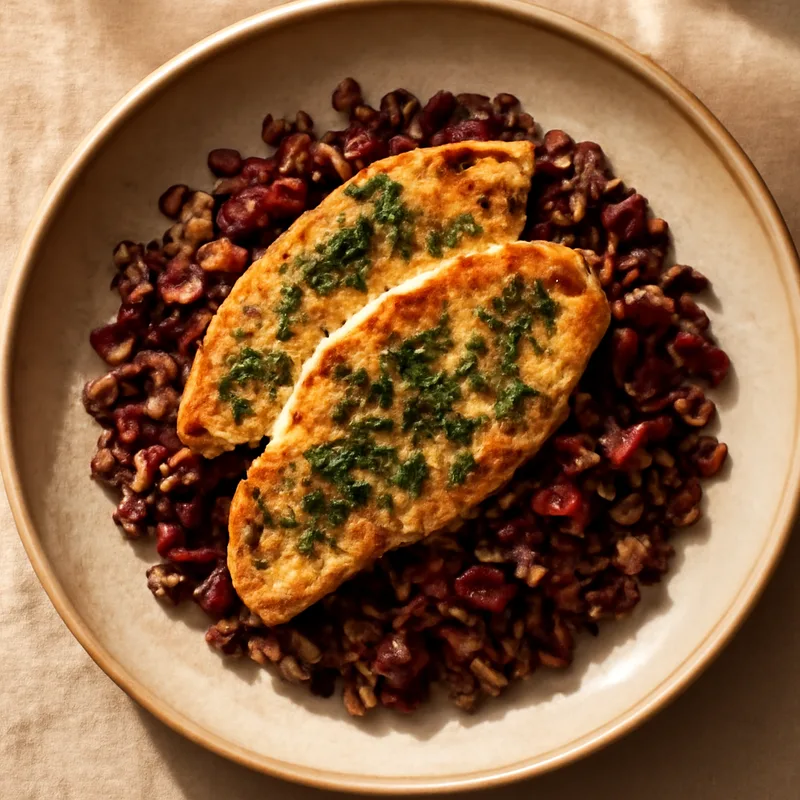 Herb-Rubbed Turkey Cutlets With Cranberry Wild Rice