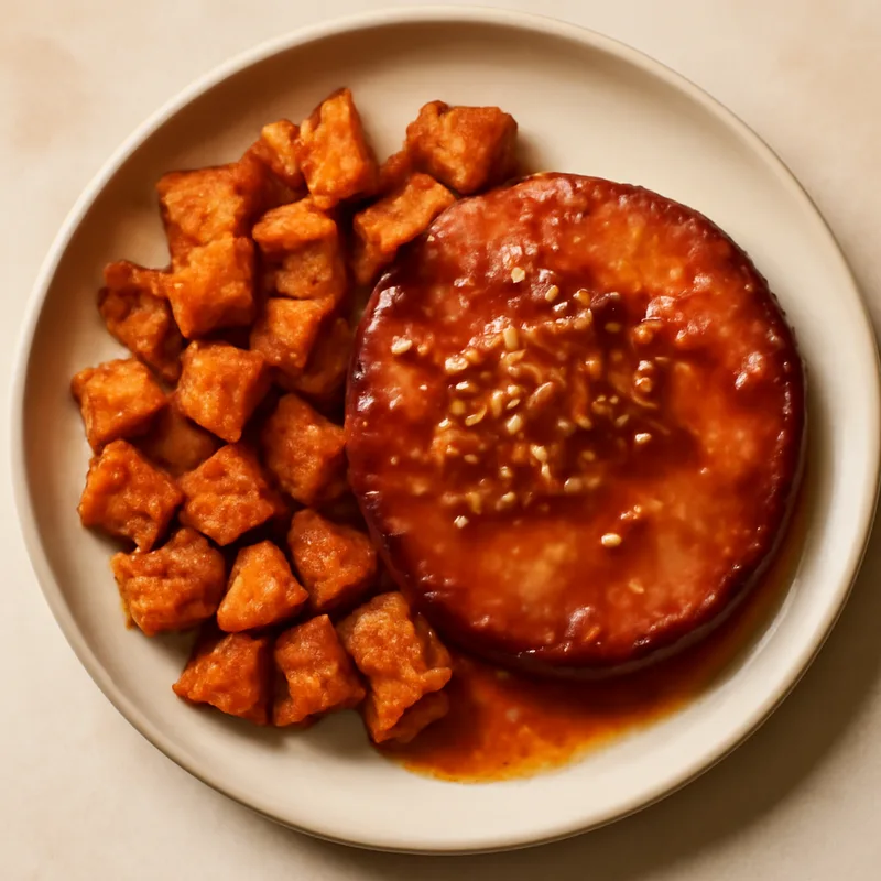 Honey-Garlic Ham Steak With Roasted Sweet Potatoes