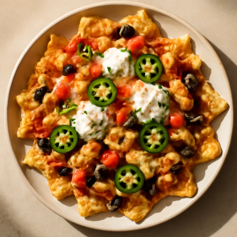 Loaded Chicken Nacho Plates With Beans And Jalapenos