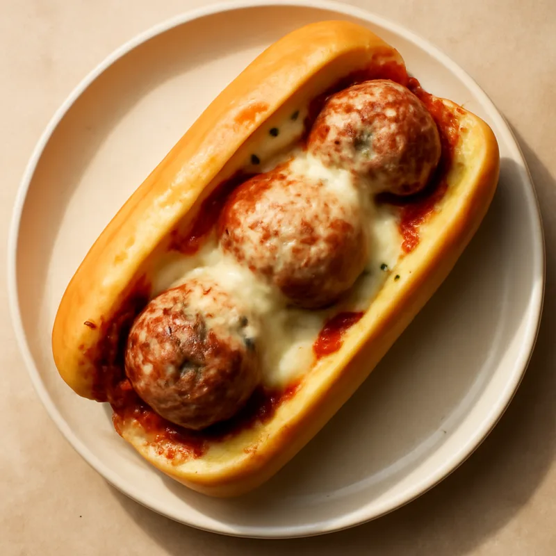 Meatball Subs With Melted Provolone And Garlic Butter