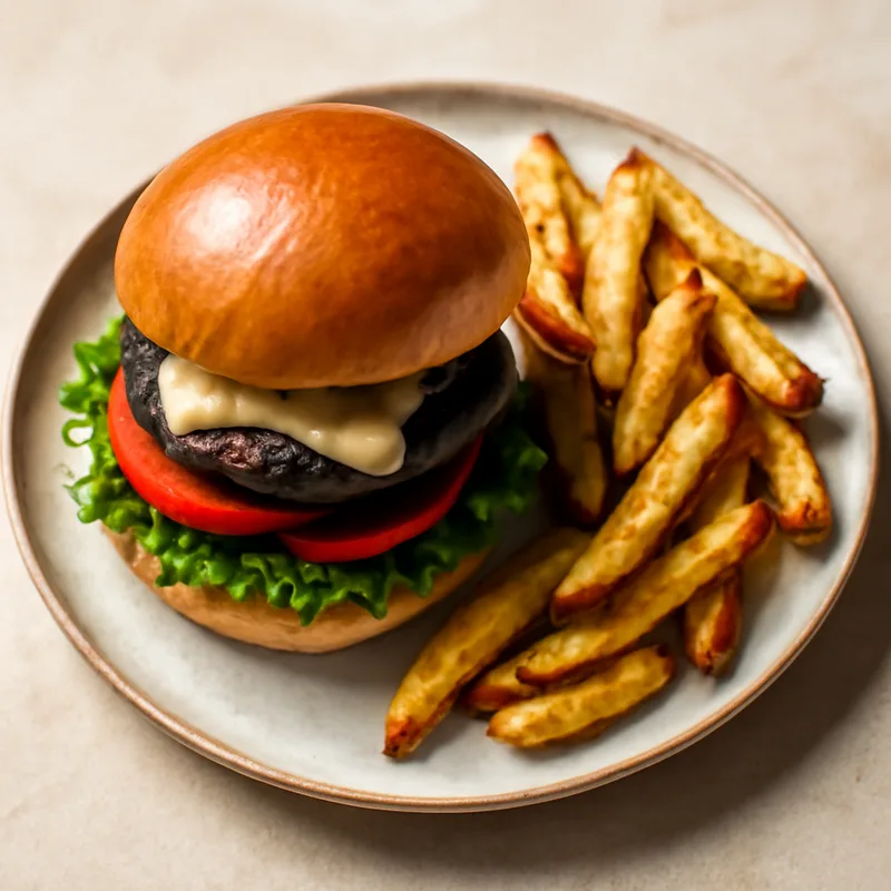 Portobello Mushroom Burgers With Oven Fries