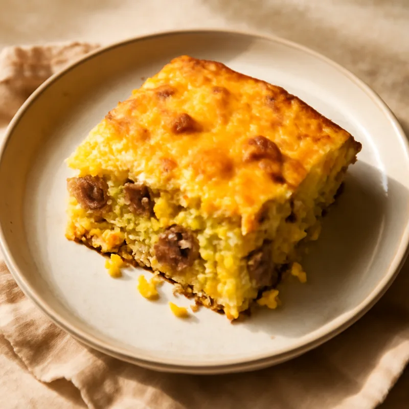 Sausage Cornbread Skillet Bake With Corn And Cheddar