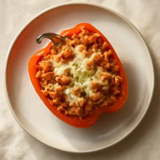 Sausage-Stuffed Bell Peppers With Rice And Mozzarella