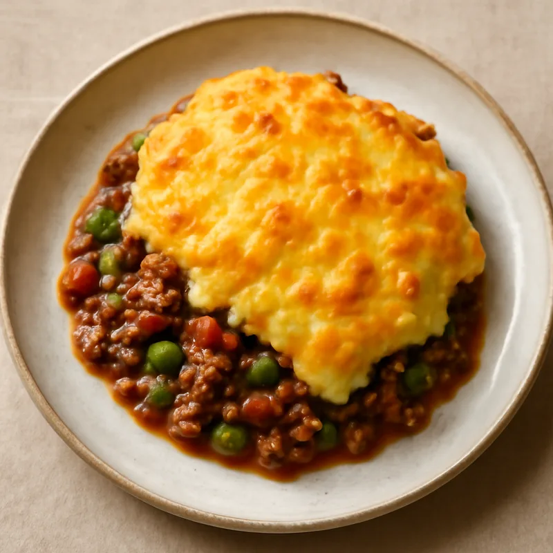 Shepherds Pie With Beef And Cheddar Mashed Potatoes