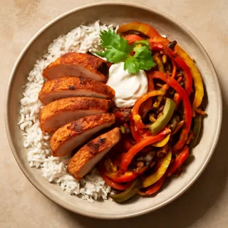 Skillet Chicken Fajita Bowls With Charred Peppers And Rice