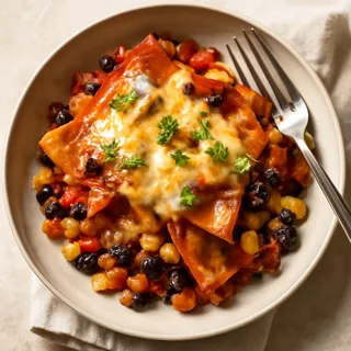Skillet Corn And Black Bean Enchilada Bake