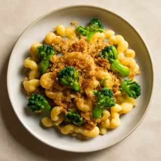 Skillet Macaroni And Cheese With Broccoli And Bread Crumbs