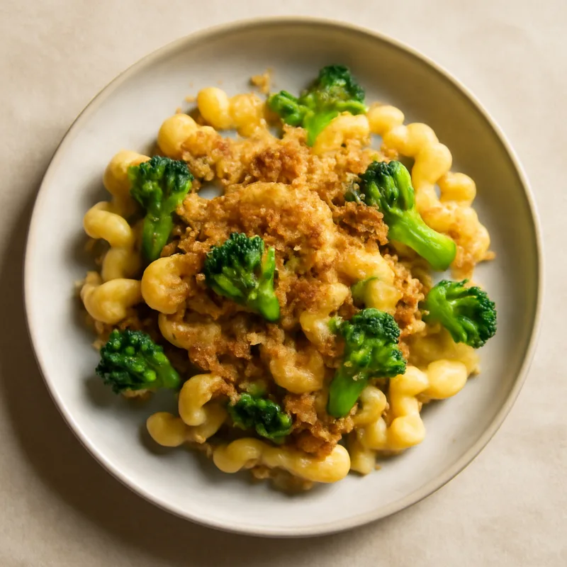 Skillet Macaroni And Cheese With Broccoli And Bread Crumbs