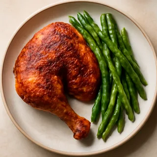 Smoked Paprika Roast Chicken With Buttered Green Beans