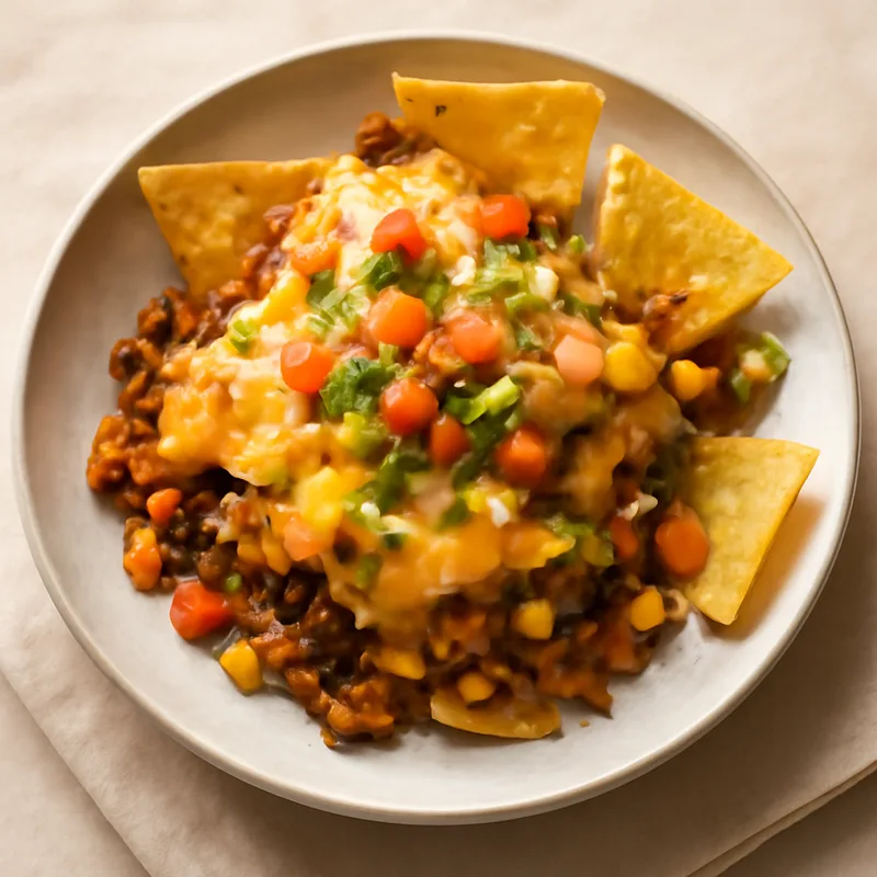 Taco Casserole With Tortilla Chips And Cheddar