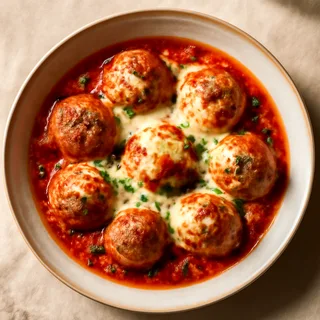 Turkey Meatball Bake With Marinara And Mozzarella