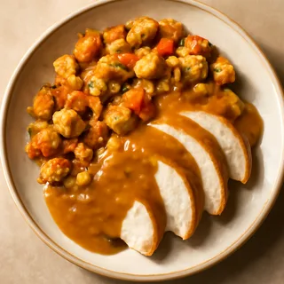 Turkey, Stuffing And Gravy Skillet Dinner